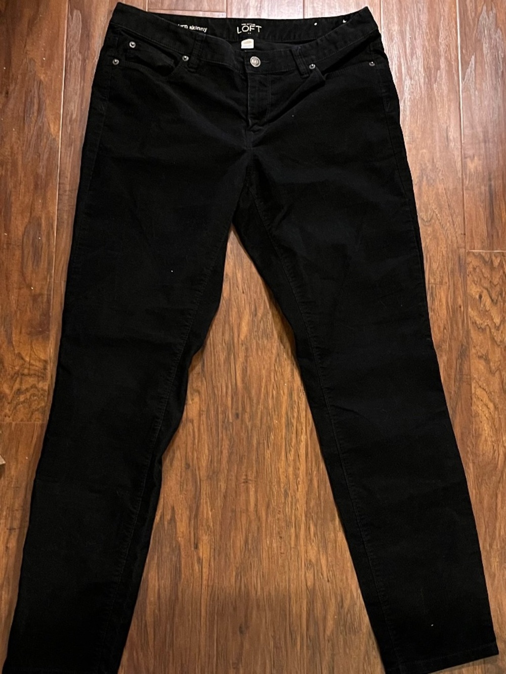 Loft Modern Skinny Corduroy Pants Black size 10